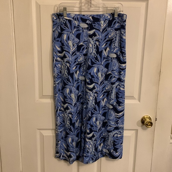 Lilly Pulitzer Women Avery Crop Pants You’re The Zest Large - Picture 1 of 13